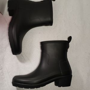 Hunter Original Women Black Short Rain Boots Sz 5